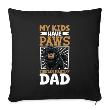 Papa tibétain danois - Housse de coussin décorative 45 x 45 cm - noir - Devant