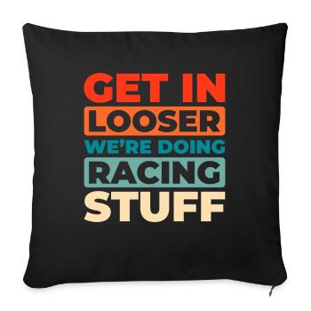Sim Racing - Housse de coussin décorative 45 x 45 cm - noir - Devant