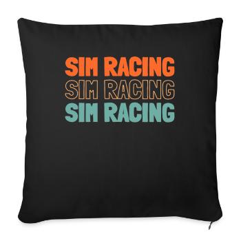 Sim Racing - Sofa pillowcase 17,3'' x 17,3'' (45 x 45 cm) - black - Front