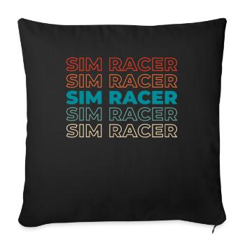 Sim Racing - Housse de coussin décorative 45 x 45 cm - noir - Devant