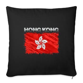 Hong Kong - Housse de coussin décorative 45 x 45 cm - noir - Devant