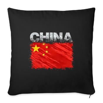 Chine - Housse de coussin décorative 45 x 45 cm - noir - Devant