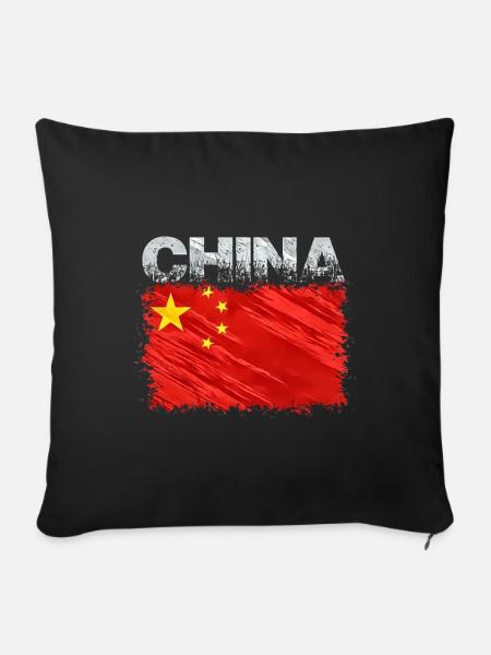 China - Sofakissenbezug 45 x 45 cm - Schwarz