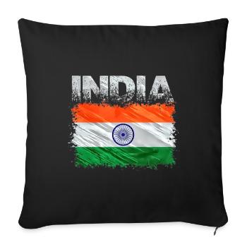 Indien - Sofakissenbezug 45 x 45 cm - Schwarz - Vorne