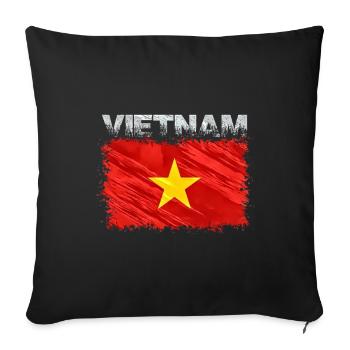 Vietnam - Housse de coussin décorative 45 x 45 cm - noir - Devant