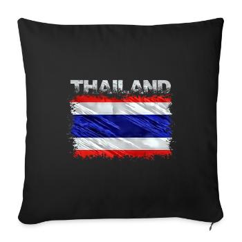 Thailand - Sofakissenbezug 45 x 45 cm - Schwarz - Vorne