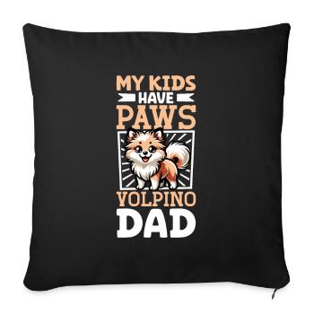 Volpino Italiano Papa - Housse de coussin décorative 45 x 45 cm - noir - Devant