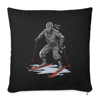 Skiing Après Ski Skiing Ninja - Sofa pillowcase 17,3'' x 17,3'' (45 x 45 cm) - black - Front