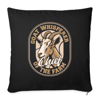 Goat Chief of the Farm - Sofa pillowcase 17,3'' x 17,3'' (45 x 45 cm) - black - Front
