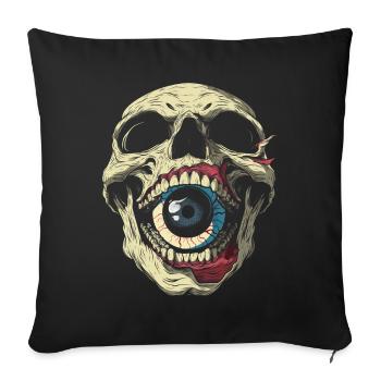 Weirdcore Aesthetic Skull Eyeball Creepy S - Sofa pillowcase 17,3'' x 17,3'' (45 x 45 cm) - black - Front