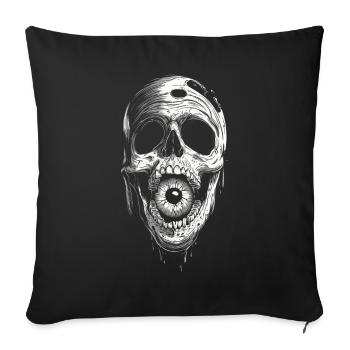 Weirdcore Aesthetic Skull Eyeball Creepy S - Sofa pillowcase 17,3'' x 17,3'' (45 x 45 cm) - black - Front