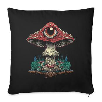 Cottagecore Weirdcore Esthétique Champignon Globe oculaire C - Housse de coussin décorative 45 x 45 cm - noir - Devant