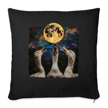 Canards Ferme Animal Fermier Lune Hurlante - Housse de coussin décorative 45 x 45 cm - noir - Devant