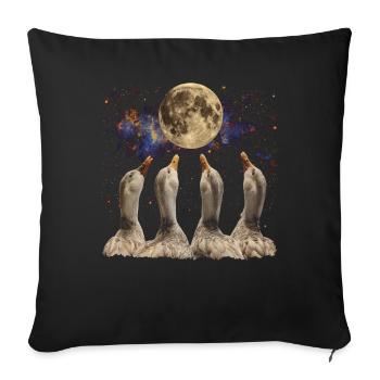 Canards Ferme Animal Fermier Lune Hurlante - Housse de coussin décorative 45 x 45 cm - noir - Devant