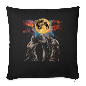 El Chupacabra Crypto Cryptozoologie Lune Hurlante - Housse de coussin décorative 45 x 45 cm - noir - Devant