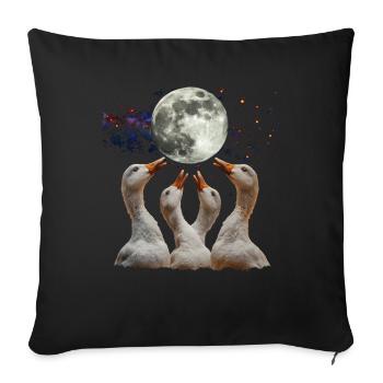 Canards Ferme Animal Fermier Lune Hurlante - Housse de coussin décorative 45 x 45 cm - noir - Devant