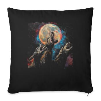El Chupacabra Crypto Cryptozoologie Lune Hurlante - Housse de coussin décorative 45 x 45 cm - noir - Devant