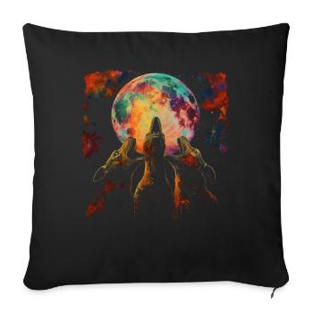 El Chupacabra Crypto Cryptozoologie Lune Hurlante - Housse de coussin décorative 45 x 45 cm - noir - Devant