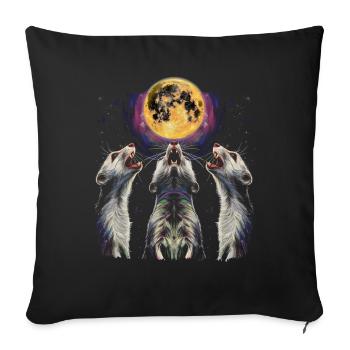 Ferret Pet Howling Moon - Sofa pillowcase 17,3'' x 17,3'' (45 x 45 cm) - black - Front