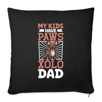 Xoloitzcuintle Papa - Sofa pillowcase 17,3'' x 17,3'' (45 x 45 cm) - black - Front