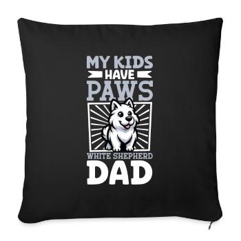 White Shepherd Dad - Sofa pillowcase 17,3'' x 17,3'' (45 x 45 cm) - black - Front