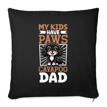 Cavapoo Papa - Sofa pillowcase 17,3'' x 17,3'' (45 x 45 cm) - black - Front