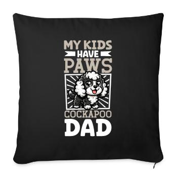 Papa Cockapoo - Housse de coussin décorative 45 x 45 cm - noir - Devant