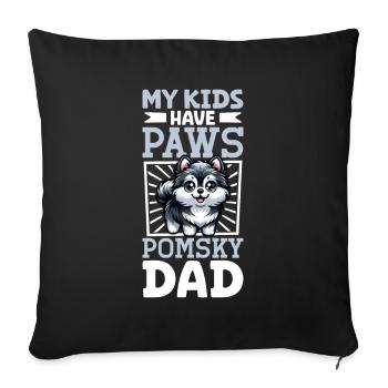 Pomsky Papa - Sofa pillowcase 17,3'' x 17,3'' (45 x 45 cm) - black - Front