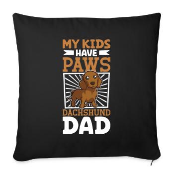 Dachshund Dad - Sofa pillowcase 17,3'' x 17,3'' (45 x 45 cm) - black - Front