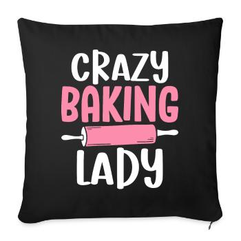 Crazy Baking Lady Baking Girl Tête Baker - Housse de coussin décorative 45 x 45 cm - noir - Devant