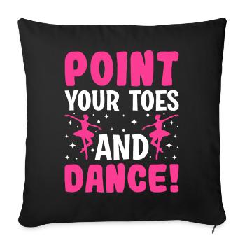 danse classique dentelle danseuse Montrez vos orteils et - Housse de coussin décorative 45 x 45 cm - noir - Devant