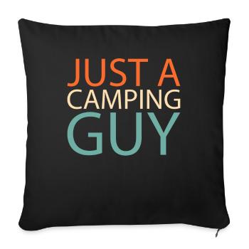Tent Camping Camping Just A Camping Guy - Sofa pillowcase 17,3'' x 17,3'' (45 x 45 cm) - black - Front