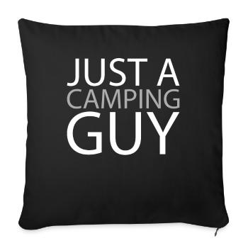 Tent Camping Camping Just A Camping Guy - Sofa pillowcase 17,3'' x 17,3'' (45 x 45 cm) - black - Front
