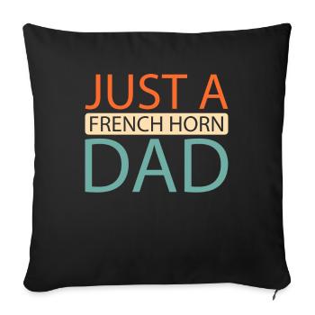 Cor français Hornist Juste un cor français papa - Housse de coussin décorative 45 x 45 cm - noir - Devant