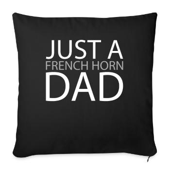 Cor français Hornist Juste un cor français papa - Housse de coussin décorative 45 x 45 cm - noir - Devant