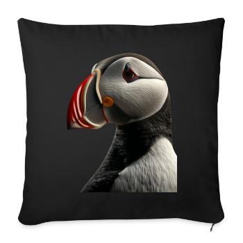 Macareux - Housse de coussin décorative 45 x 45 cm - noir - Devant