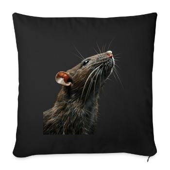 Ratte - Sofakissenbezug 45 x 45 cm - Schwarz - Vorne