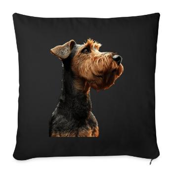 Airedale Terrier - Housse de coussin décorative 45 x 45 cm - noir - Devant