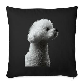 Bichon Frisé - Housse de coussin décorative 45 x 45 cm - noir - Devant