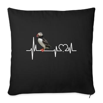 Macareux - Housse de coussin décorative 45 x 45 cm - noir - Devant
