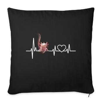 Axolotl - Sofa pillowcase 17,3'' x 17,3'' (45 x 45 cm) - black - Front
