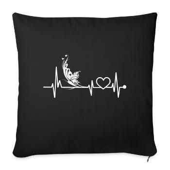 Butterfly - Sofa pillowcase 17,3'' x 17,3'' (45 x 45 cm) - black - Front
