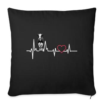 Cow - Sofa pillowcase 17,3'' x 17,3'' (45 x 45 cm) - black - Front