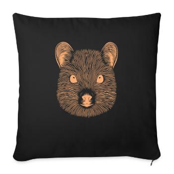Empreinte digitale du chinchilla - Housse de coussin décorative 45 x 45 cm - noir - Devant