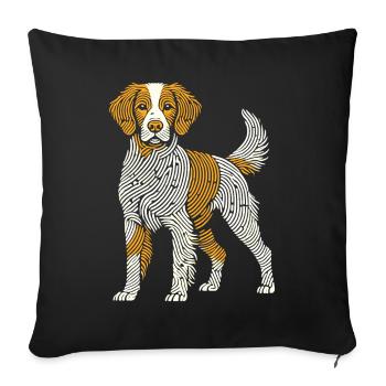 Empreinte digitale de l’épagneul breton - Housse de coussin décorative 45 x 45 cm - noir - Devant