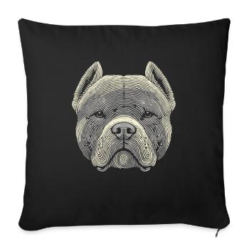 Empreinte digitale d’American Bully - Housse de coussin décorative 45 x 45 cm - noir - Devant