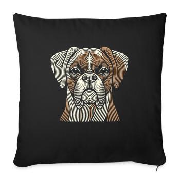 Chien Boxer Allemand Boxer Empreinte digitale - Housse de coussin décorative 45 x 45 cm - noir - Devant