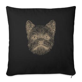 Griffon de Bruxelles Empreinte digitale - Housse de coussin décorative 45 x 45 cm - noir - Devant