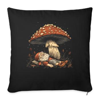 Cottagecore Ästhetische schlafende Elfe Pilz Witch - Sofakissenbezug 45 x 45 cm - Schwarz - Vorne
