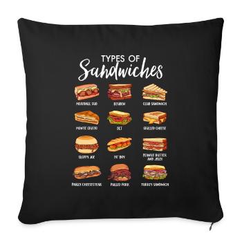World of sandwiches - Sofa pillowcase 17,3'' x 17,3'' (45 x 45 cm) - black - Front